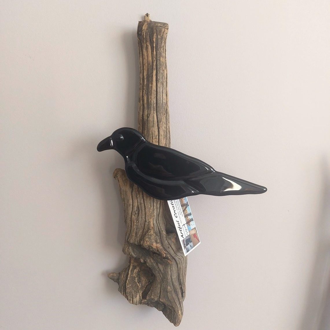 Raven on Driftwood – $49